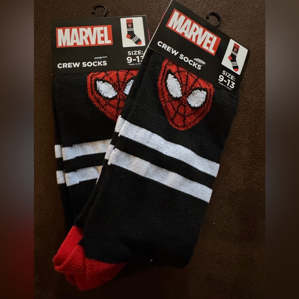 Marvel Black and Red Spider-Man Crew Socks
